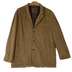 Vintage 2005 GAP Blazer Jacket Sport-Coat XXL Camel Corduroy 3-Button Flap-Pckt